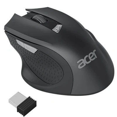 Abbildung von Acer Maus Kabellos, Ergonomische Funkmaus, 1600 DPI Einstellbar, 2,4 GHz mit USB Empfänger, 6 Tasten und Leiser klick, Batteriebetrieben Kompatibel PC, Laptop MacBook
