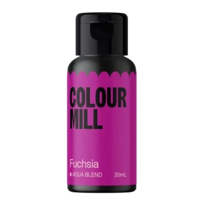 Abbildung von Colour Mill Aqua Blend Fuchsia Lebensmittelfarbe auf Wasserbasis Lebensmittel Farbe Sehr Intensiv, Hoch Konzentriert, Vegan 20 ml