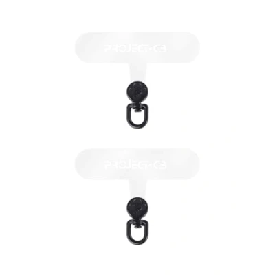 Abbildung von project cb Phone Tether Tab 2 Pack,Universal Lanyard Patch Without Adhesive,Phone Strap Replacement Part for Cell (Transparent Schwarz)
