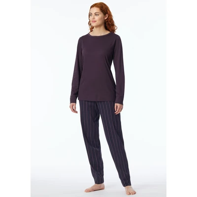 Abbildung von Schiesser Comfort Pyjama, Damen, Größe: 40, Pflaume dunkelblau