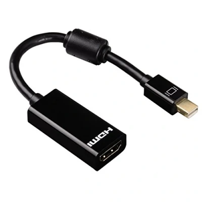 Abbildung von Hama mini Displayport zu HDMI Adapter Kabel 4K Video Displayport, 1 cm, DP auf Buchse, vergoldet, Ferritkern, Ultra HD UHD