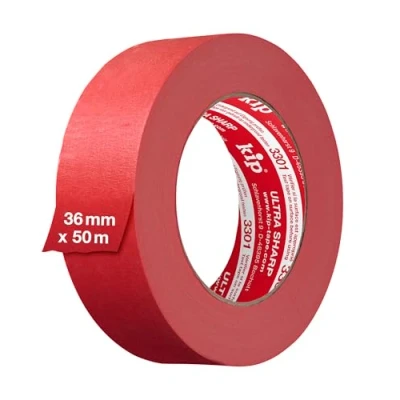 Abbildung von Kip MASKING TEC Feinkrepp Ultra Sharp Kreppband 36 mm x 50 m Klebeband für Innen &amp; Außenbereich Perfekte Farbkanten Ausgewogene Klebkraft