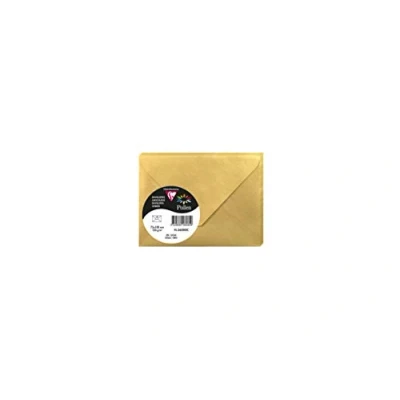 Abbildung von Clairefontaine 26080C Packung mit 5 Umschlägen Pollen, gefüttert, 7,5x10 cm, Premium glattes Papier 120g, ideal für Ihre Einladungen und Korrespondenz, Gold, 1 Pack