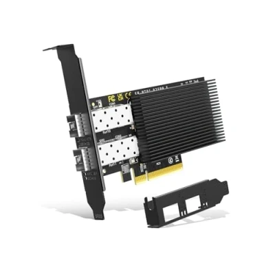Abbildung von 10Gb Dual LAN SFP+ PCI e Netzwerkkarte, Intel 82599 (X520) Controller, NICGIGA 10 Gbps Ethernet Adapter, 2 x Gbe SFP Port, 10G NIC Karte, unterstützt Windows/Windows Server/Linux/VMware