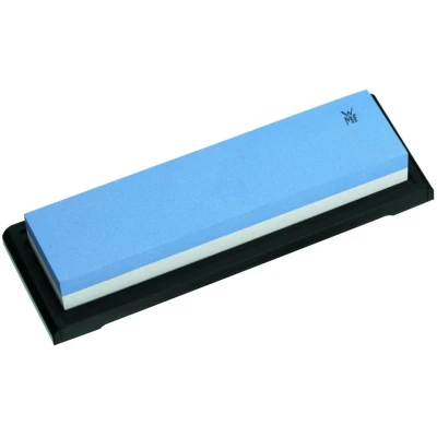 Abbildung von WMF Schleifstein Messer 5 x 20 2,5 cm, grobe und feine Körnung, Kunststoffschale, ideal für Yamato Damasteel