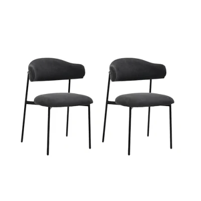 Abbildung von byLIVING Esszimmerstuhl Jersey (2er Set) (Set), Gestell Metall schwarz, Küchenstuhl, Webstoffbezug, diverse Farben