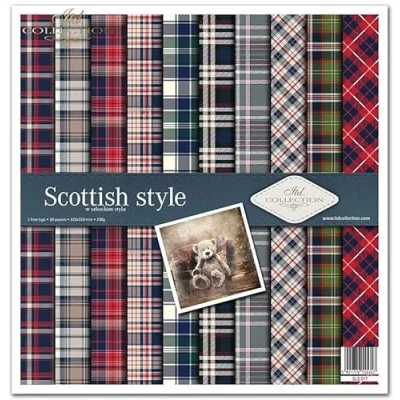 Abbildung von ITD Collection scrapbooking package 12 x inches, paper, decorative decoupage, card making, paper size 310 320 mm (Scottish style, SLS 017)