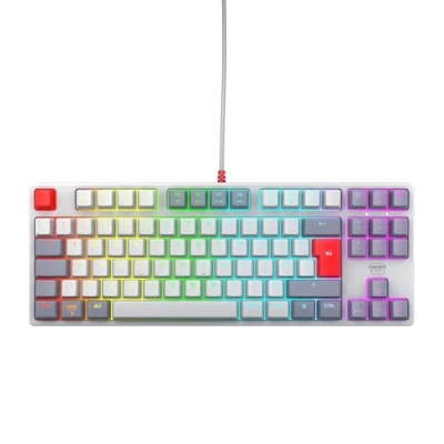 Abbildung von CHERRY XTRFY K4V2 TKL, Kabelgebundene Gaming Tastatur ohne Nummernblock, UK Layout (QWERTY), Anpassbare RGB Beleuchtung, Mechanische MX2A RED Switches, Retro