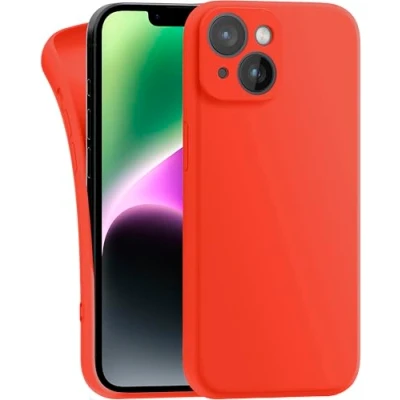 Abbildung von MyGadget Hülle Kompatibel mit iPhone 14 Plus robuste Silikon Schutzhülle TPU Case Slim Silikonhülle Back Cover Kratzfest Handyhülle Matt Orange