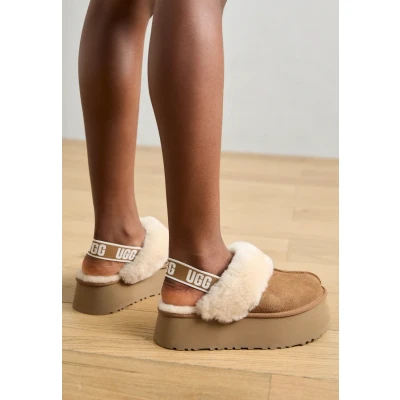 Abbildung von UGG Funkette Pantolette hoch, Damen, Größe: 39, Chestnut Leder und textil
