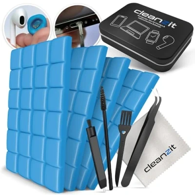 Abbildung von CLEANZIT Premium Reinigungsknete für Handy inkl. umfangreichem Zubehör Reinigungsset geeignet Airpods, Kopfhörer, Kamera, Smartphone UVM.