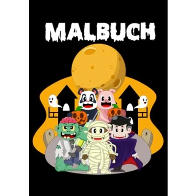 Abbildung von Halloween Tiere Malbuch: XXL Malbuch für Kinder mit 120 Ausmalbildern von Figuren sowie Tieren in Kostümen im DIN A4 Format