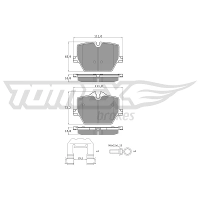 Abbildung von Bremsbelagsatz, Scheibenbremse TOMEX Brakes TX 60 36