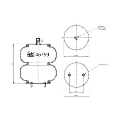 Abbildung von FEBI BILSTEIN 45759 Federbalg, Luftfederung VOLVO: FH, FMX, RENAULT TRUCKS: Magnum
