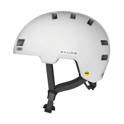 Abbildung von ABUS Stadthelm Skurb MIPS Fahrradhelm mit zusätzlichem Aufprallschutz zum Skaten, BMX Fahren oder Longboarden Weiß, Größe L