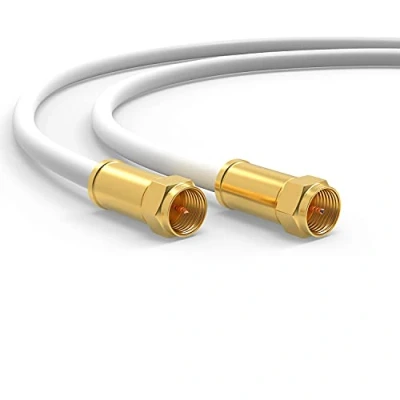 Abbildung von RedStar24 Premium 2m SAT Kabel Klasse A+ Digital Koaxialkabel F Stecker Antennenkabel für TV, Internet Router &amp; Modem Unterstützt HD, 4K UHD, DVB S/S2 Hochwertiges Satellitenkabel Weiß