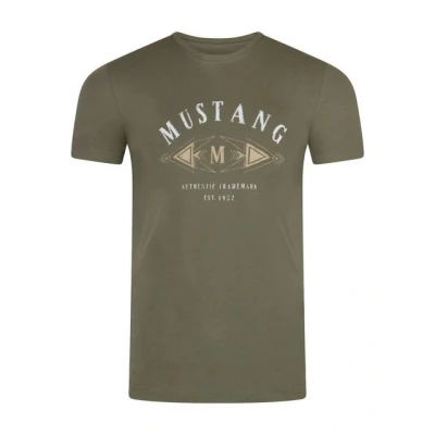 Abbildung von Mustang Basic print Tshirt Dusty olive, Herren, Größe: Large, olive