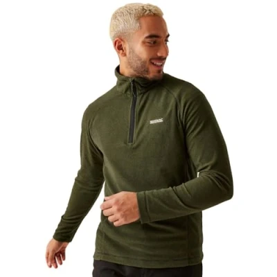 Abbildung von Regatta Herren Montes Lightweight Half Zip Fleece Jumper Pullover, Nephritgrün/Schwarz, 3XL