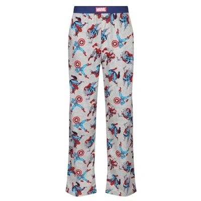 Abbildung von RE:COVERED X Marvel Comics Hero Loungepants Herren Schlafanzug Hose mit Figuren Print Baumwolle Pyjama PCMARV500 Grau
