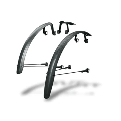 Abbildung von SKS GERMANY SPEEDROCKER XL Set Schutzblech für Gravel Bikes (mit Streben und Doppelspoiler Funktion, extra breite Reifen bis 52 mm, Hochleistungskunststoff), schwarz