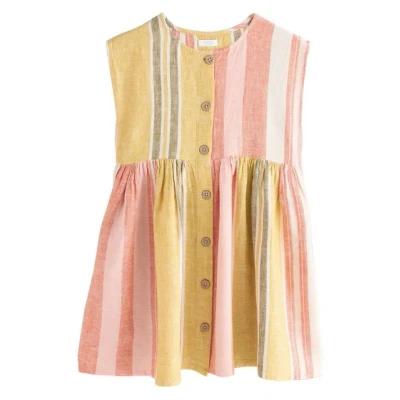 Abbildung von Next Regular FIT Button Through Blusenkleid für Kinder, Größe: 80, Rust pink stripe