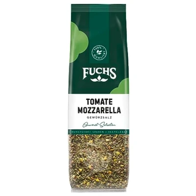Abbildung von Fuchs Gewürze Tomate Mozzarella Gewürzsalz im recyclebaren Nachfüllbeutel, Gewürzmischung mit ausgewählten Kräutern, für vielfältige Variationen 80 g