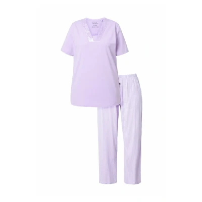 Abbildung von Ulla Popken SET Nachtwäsche Set, Damen, Größe: 46/48, Soft lavender