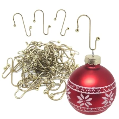 Abbildung von com four® 50x Haken für Weihnachtsbaumschmuck Doppelhaken Weihnachtsbaum Deko Perfekt Anhänger
