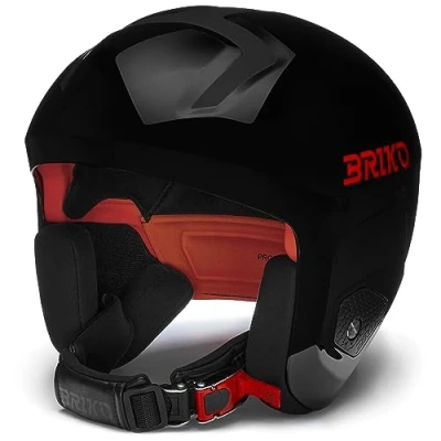 Abbildung von Briko Unisex Erwachsene Helm Helmet, Shiny Black ORANGE, M