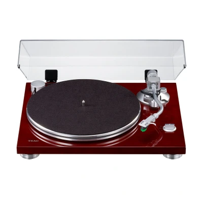 Abbildung von Teac TN 3B SE HiFi Plattenspieler mit Riemenantrieb, Vinyl Turntable (MM Phono EQ Verstärker, innovativer SAEC Tonarm, Aluminium Plattenteller, 33/45 U/min) Cherry/Kirsch Rot