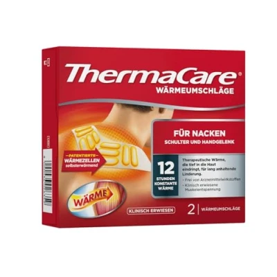 Abbildung von ThermaCare Nacken, 2 Stück, Wärmepflaster für Schulter und Handgelenk, wirksam Nackenschmerzen lindern, Originalware von Angelini Pharma Deutschland