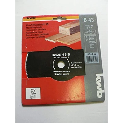 Abbildung von kwb Kreissägeblatt 160 x 16 mm, Made in Germany, sehr feine Schnitte, Sägeblatt geeignet für Holzpaneele, Profilholz und Weichholz