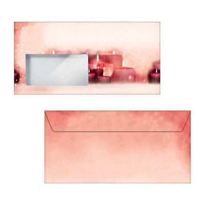 Abbildung von SIGEL DU138 Briefumschläge Weihnachten mit roten Kerzen DIN lang 50 Blatt &quot;Red Candlelight&quot;