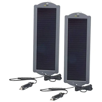 Abbildung von revolt Solar Ladegerät Auto: 2er Set Erhaltungs Solargeräte für Auto / PKW Batterie 12V, 1,5W (Solar Batterien, Ladegeräte Autobatterien)
