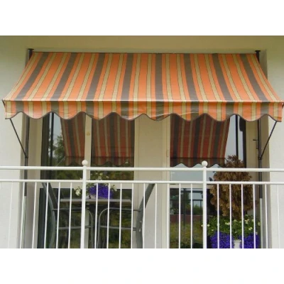 Abbildung von Angerer Freizeitmöbel GmbH Klemmmarkise Standard Markise für Sonnenschutz Montage ohne Bohren und Dübeln ideale Balkonmarkise Mietwohnungen (Orange Beige, 200 cm)