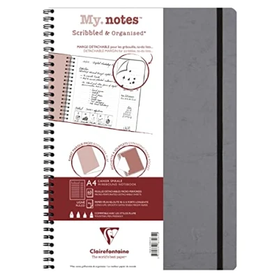 Abbildung von Clairefontaine 78346C Age Bag My.Notes Spiralbuch mit abtrennbaren Rändern, 21x29,7cm, 60 Blatt 90g liniert Braun, 1 Stück