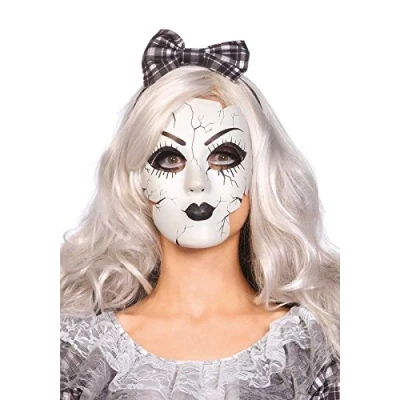 Abbildung von Leg Avenue Verkleidungsmaske Broken Doll Maske, Gruselige Halbmaske für Kostüme