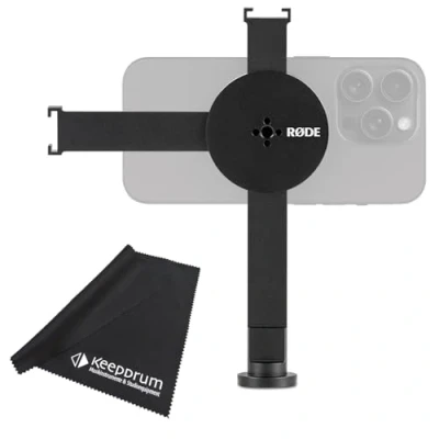 Abbildung von Rode Magnetic Mount Magnetische Smartphone Halterung für die Befestigung von Mikrofonen, Lichtern + keepdrum Mikrofasertuch