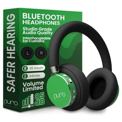 Abbildung von Puro Sound Labs BT2200 Plus Lautstärkebegrenzende Bluetooth Kopfhörer für Kinder Sicherere Studio Qualität und Geräuschisolierung Grün