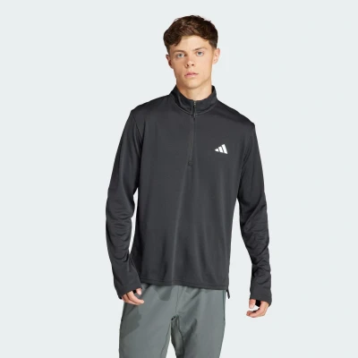 Abbildung von adidas Herren Train Essentials Training 1/4 Zip Long Sleeve Tee Sweatshirt, Black, XL