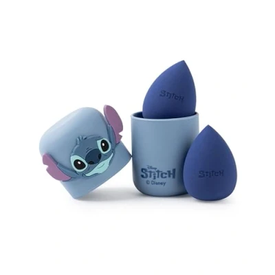 Abbildung von Disney Lilo &amp; Stitch Damen Make up Schwamm Set Beauty Schwämme für Damen, 2er mit Aufbewahrungsbox Charakteraufdruck in Blau Gesichtsblender Logo