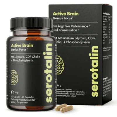 Abbildung von serotalin® GENIUS BRAIN Kapseln Mit +CDP Cholin +L Tyrosin +Vitamin B6 B12 60 vegane