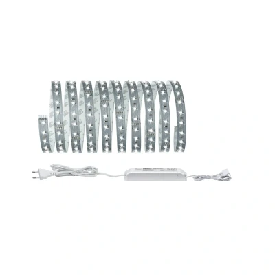 Abbildung von Paulmann 70580 LED Stripe MaxLED 500 Basisset 3m Tageslichtweiß 6500K incl. 1x17 Watt dimmbar Lichtband Silber Lichtstreifen Metall Band 6500 K