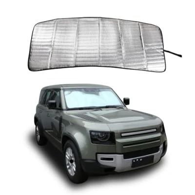 Abbildung von Auto Windschutzscheibe Sonnenschutz UV Ray Reflektor für Land Rover Defender 90 110 2020 2022 Frontfenster Schutzabdeckung Faltbare Reflektierende Sonnenblende