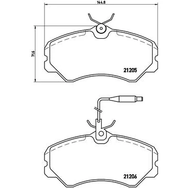 Abbildung von BREMBO P 23 023 Bremsbelagsatz inkl. Verschleißwarnkontakt mit Bremssattelschrauben ohne Zubehör FIAT: Ducato I Pritsche/Fahrgestell