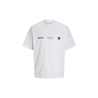 Abbildung von Jack &amp; Jones Rundhalsausschnitt Tshirt print, Herren, Größe: Medium, Bright white
