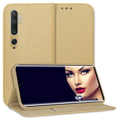 Abbildung von mtb more energy® Schutz Tasche Bookstyle für Xiaomi Mi Note 10, 10 Pro (6.47&#039;&#039;) Gold Kunstleder Klapp Cover Hülle Wallet Case
