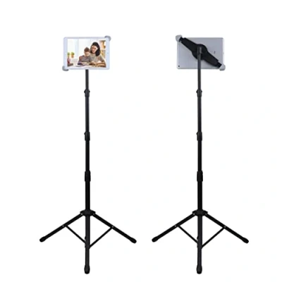 Abbildung von Raking Universelle iPad Tablet Stativhalterung + mittlerer Kugelkopf Stativständer für Pro und andere Tablets innerhalb von 10 bis 14 Zoll, inklusive Tragetasche