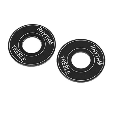 Abbildung von Dilwe Guitar Toggle Switch Washer, Alu Platte Rhythm Hochton Waschmaschinenring für E Gitarre( Schwarz)