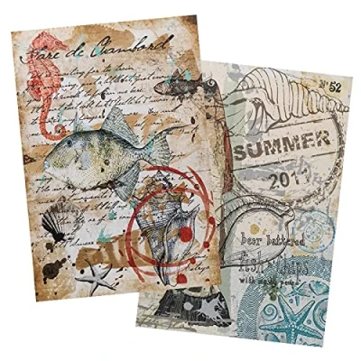 Abbildung von Ideen mit Herz 2 Bogen Reispapier Edel Decoupage Papier DIN A4 Verschiedene Designs Vintage, Weihnachten u.v.m. (Nostalgie 06)